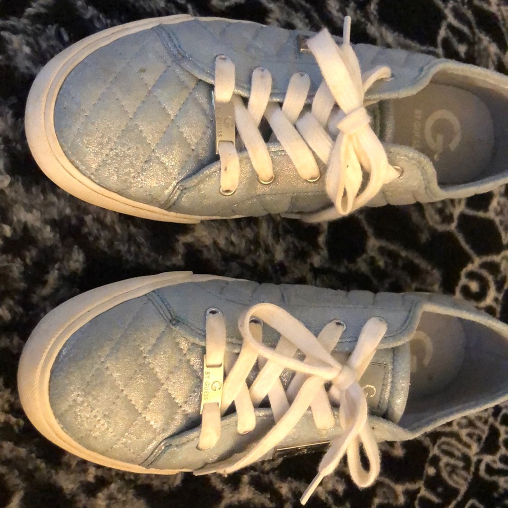 Woman’s G by Guess Sneakers Size 11M  pretty Blue Sparkly color